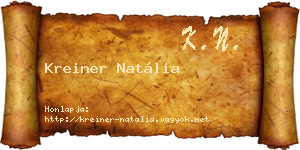 Kreiner Natália névjegykártya